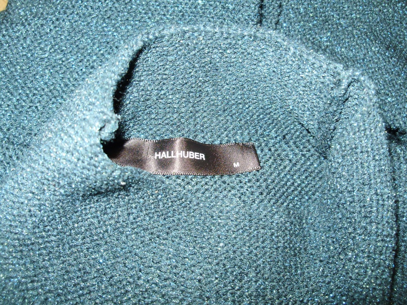 Hallhuber Pullover dunkelgrün Glitzer M