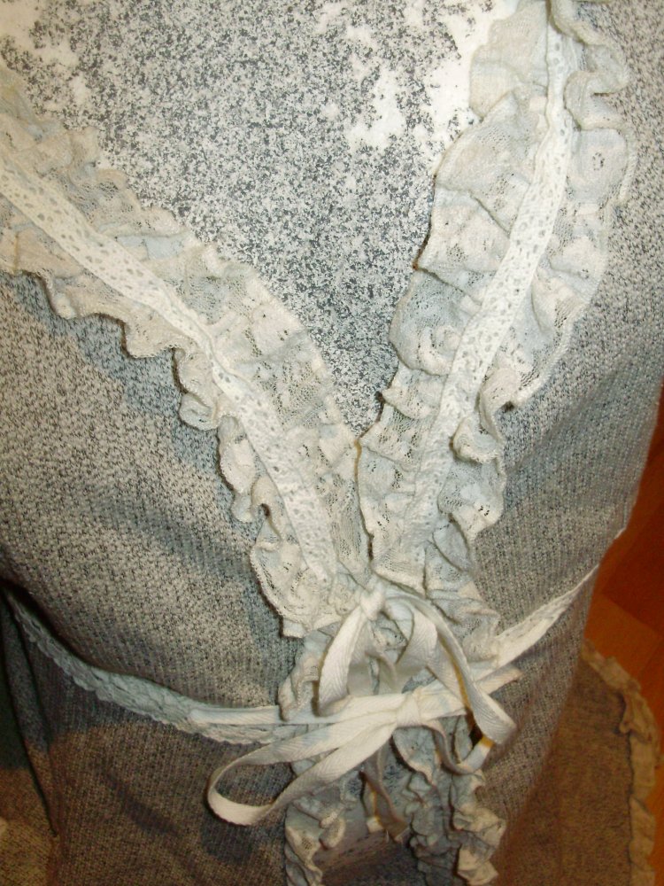 Cream Jacke grau beige Spitze romantisch Gr M