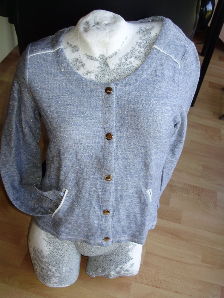 Le temps des cerises Jacke blau Glitzer M