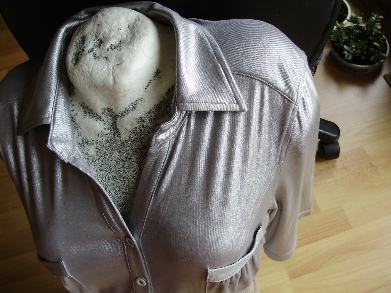 Guidance Bluse Stretch silbern L