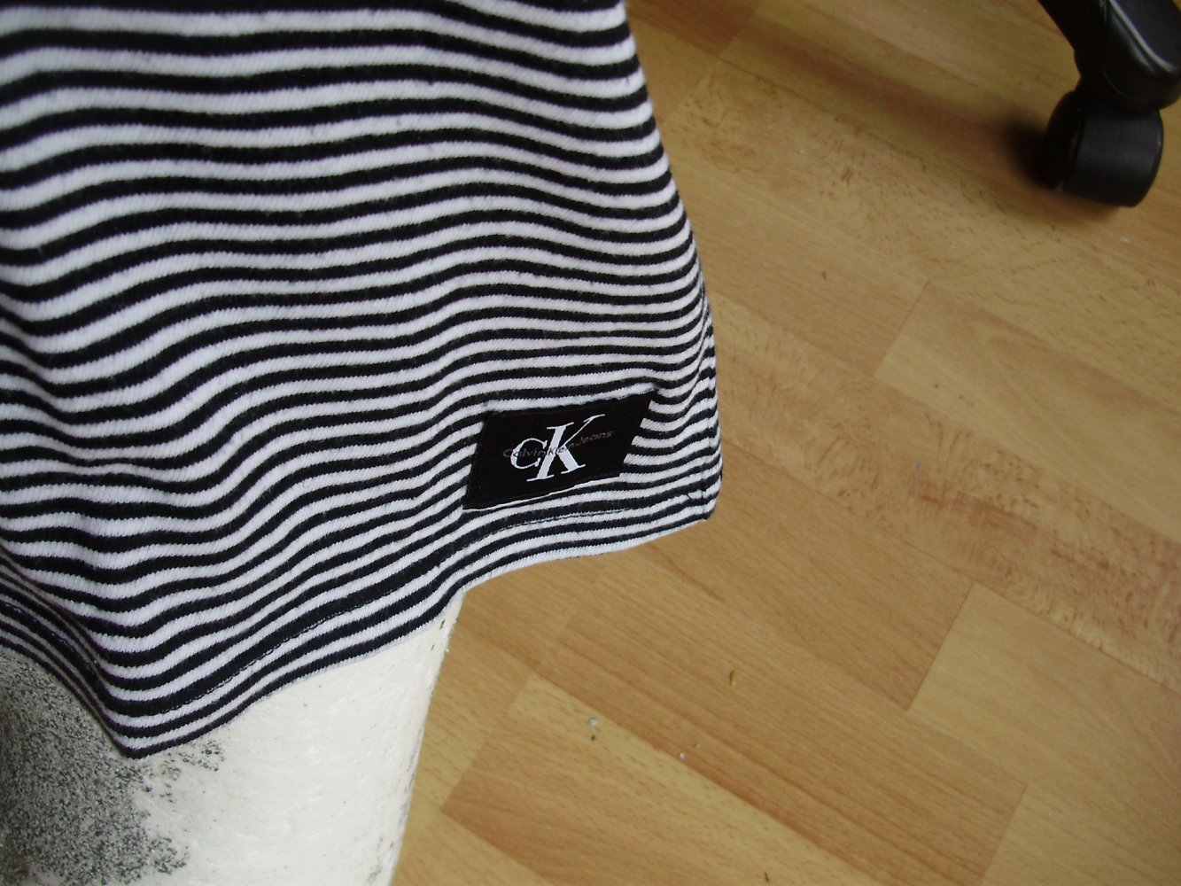 Calvin Klein Shirt Streifen fein schwarz weiß M