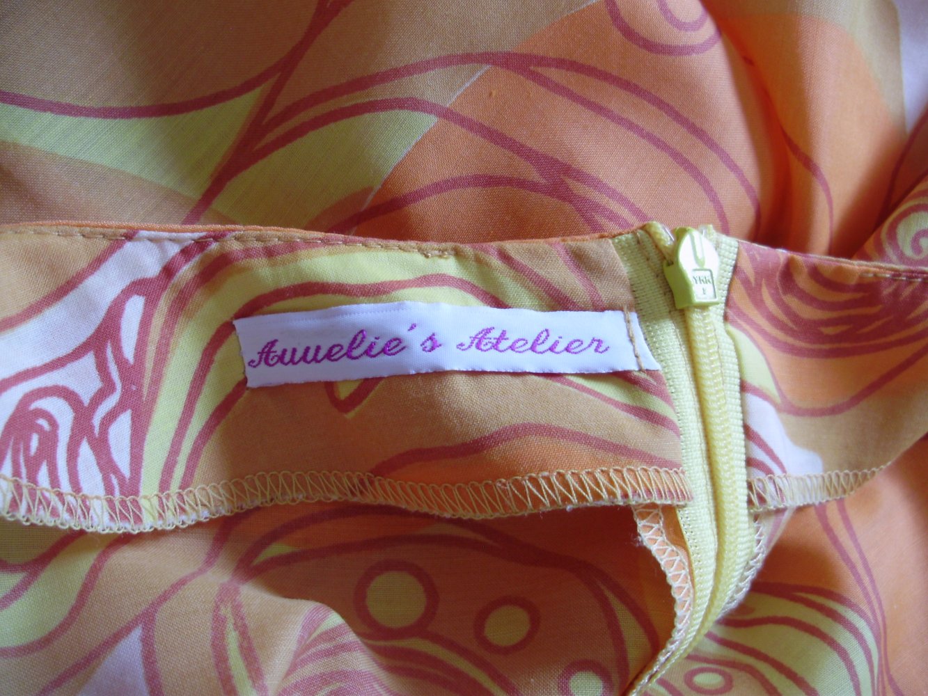 Annelie´s Atelier Kleid orange bunt Muster Gr 40 passend