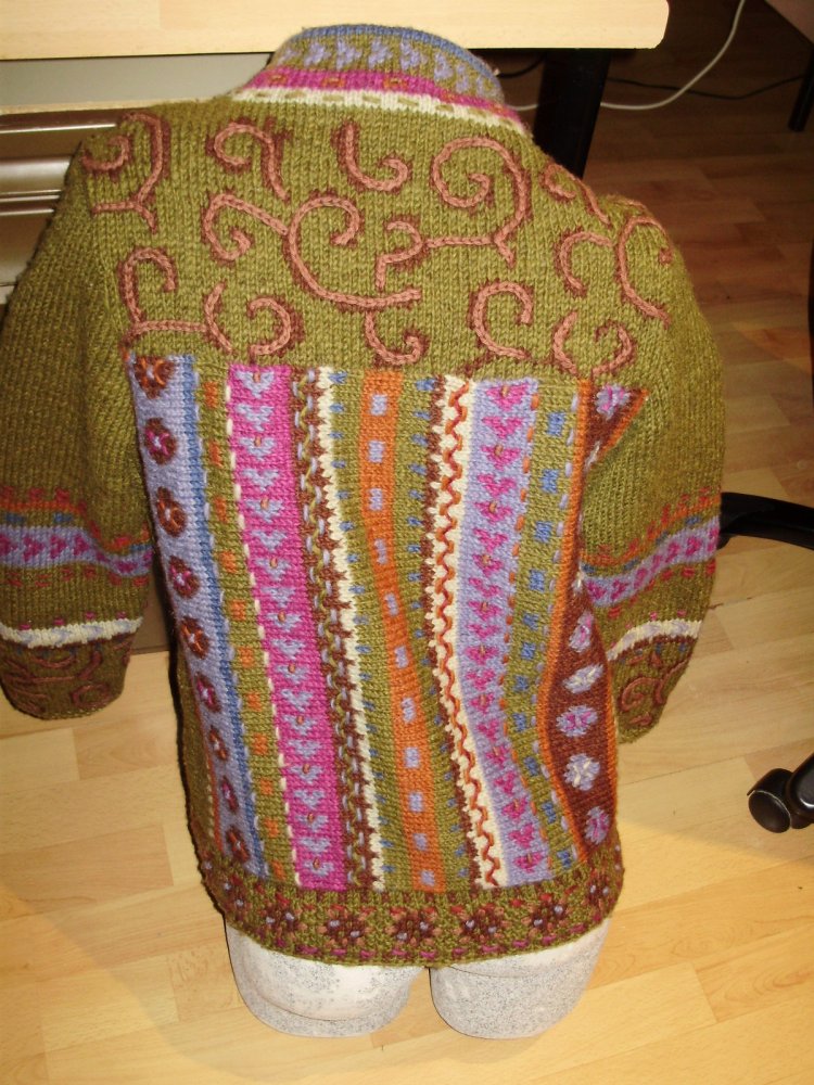 Newari Nepal Jacke bunt 100% Wolle S M