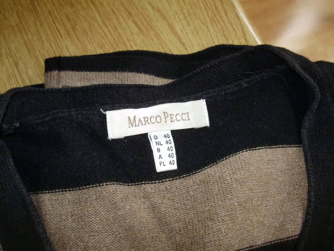Marco Pecci Pullover Streifen braun schwarz M