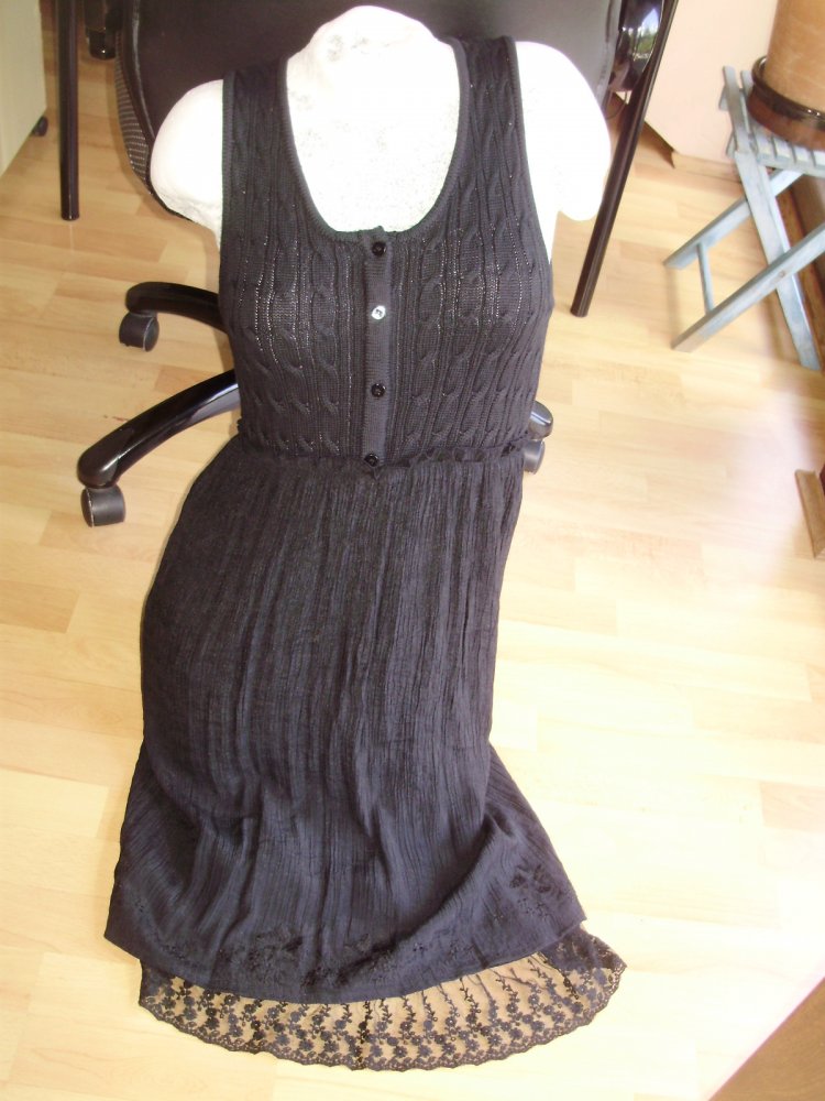 Soulmate Kleid ausgefallen Spitze schwarz S M