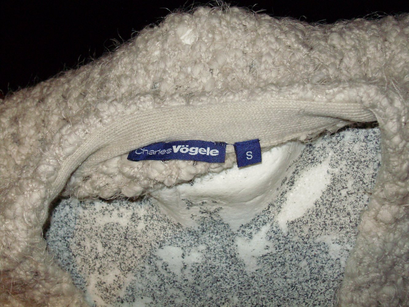 Vögele Strickmantel beige kuschelig schwere warme Qualität Gr S