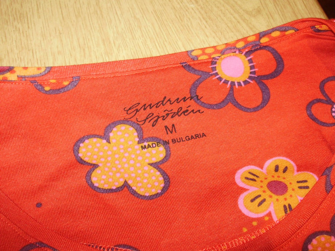 Gudrun Sjöden Kleid rot bunte Blumen Baumwolle organic M