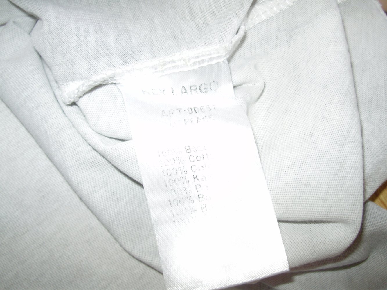 Key Largo Shirt weiß/ grau Peace mit Pailletten L