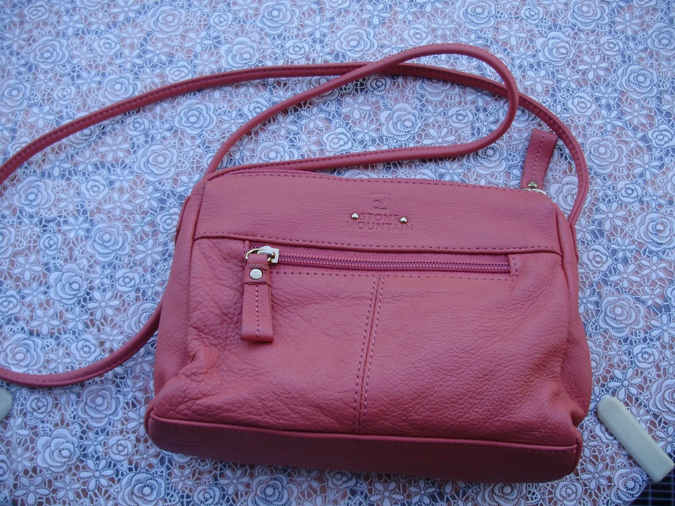Echt Leder Tasche cross- bag lachsfarben