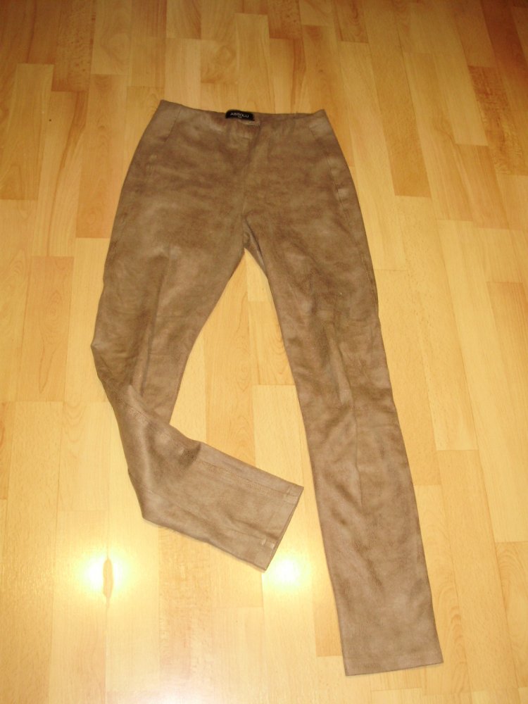 Absolu Paris Wildlederimitat Leggings hellbraun 36