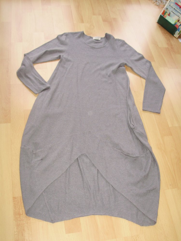 Nana Kleid grau Strick ausgefallen Wolle Kaschmir M passend