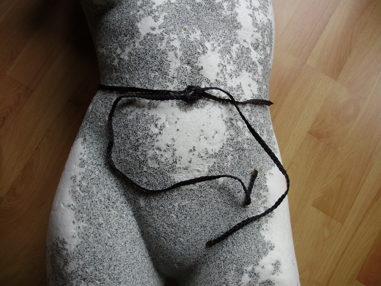 Gürtel Schnur Flecht schwarz schmal