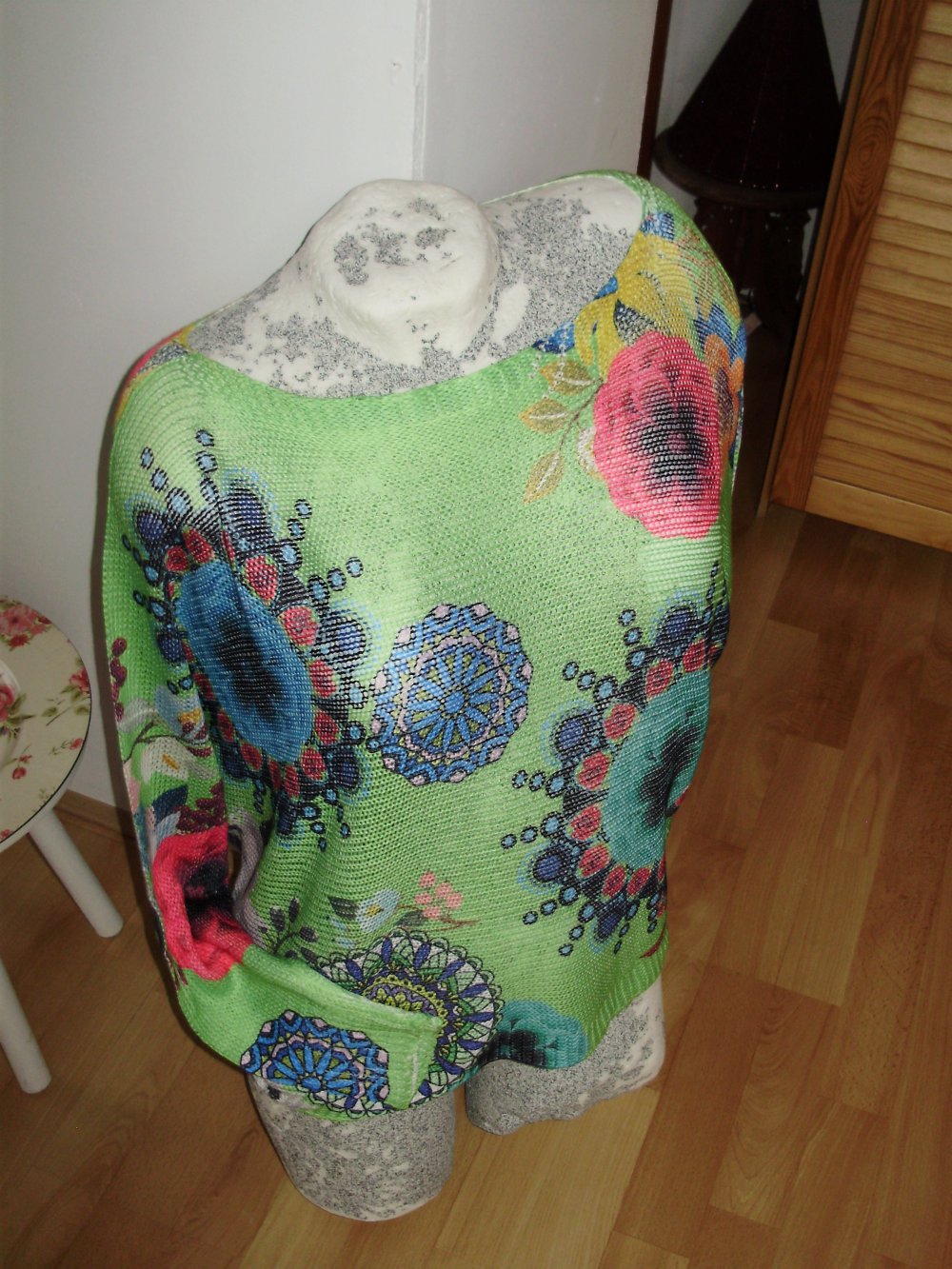 Pullover bunt oversize Flower M S passend wie neu