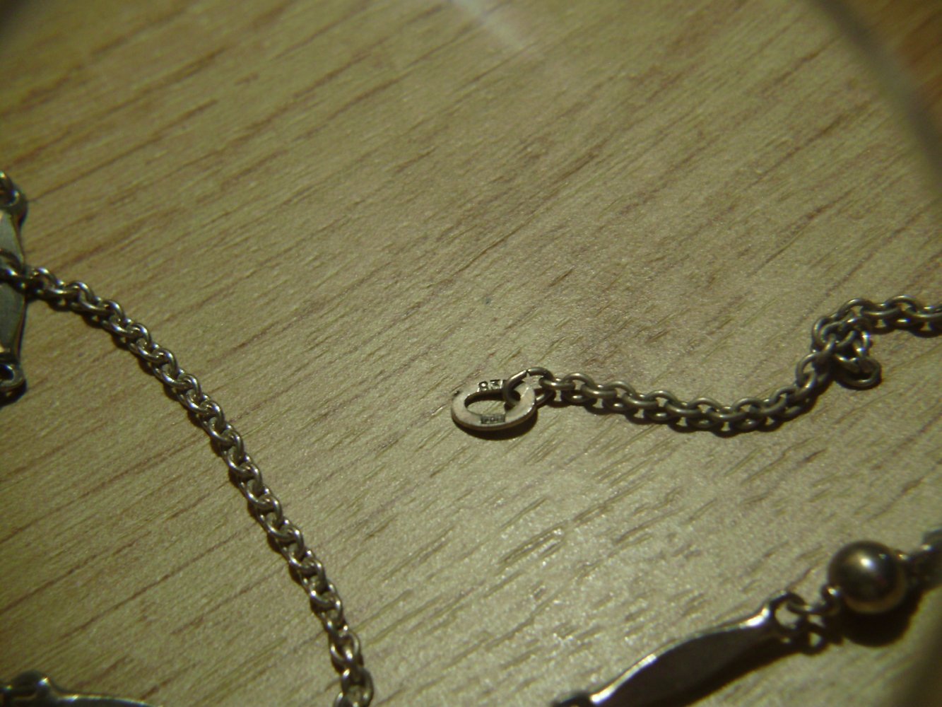 Kette 835 Silber Perlen silber 91 cm lang alt