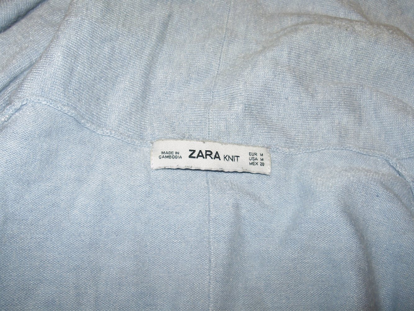 zara Strickmantel hellblau Gr M
