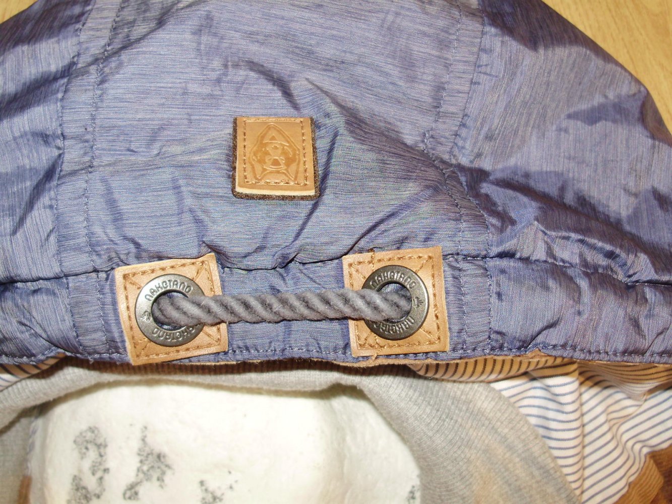 Naketano Jacke blau braun Kapuze S