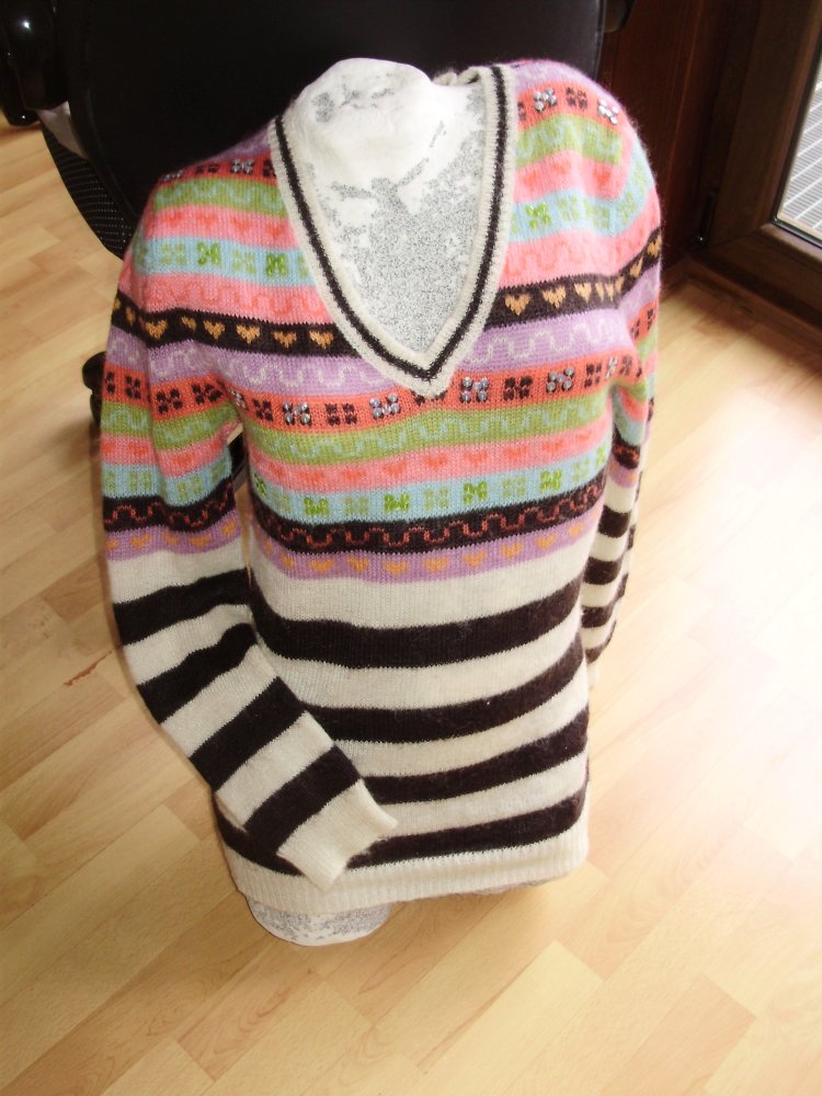 Banana Moon Pullover bunt Pailletten Mohair/ Wolle XL