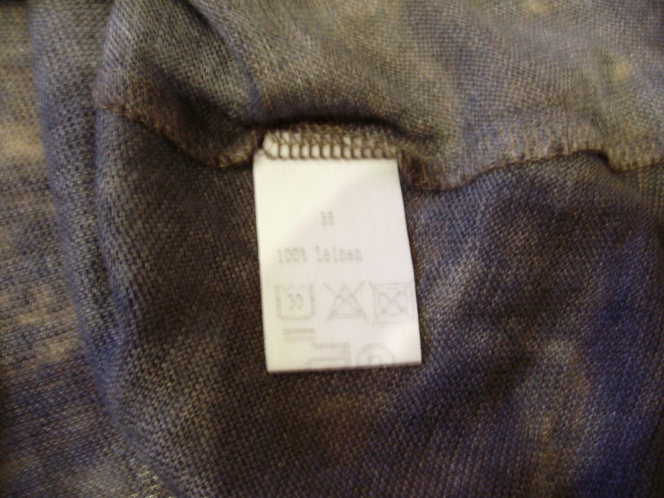 Waschbär Top 100% Leinen grau Gr M