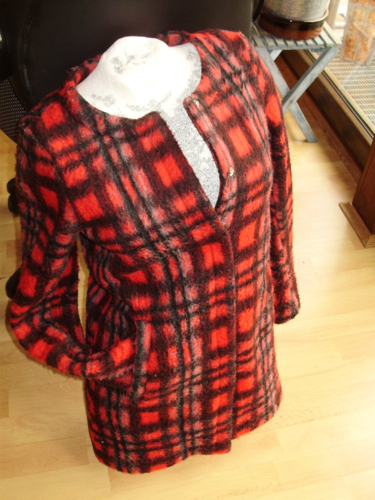 Street one Mantel Karos schwarz rot 34 = S