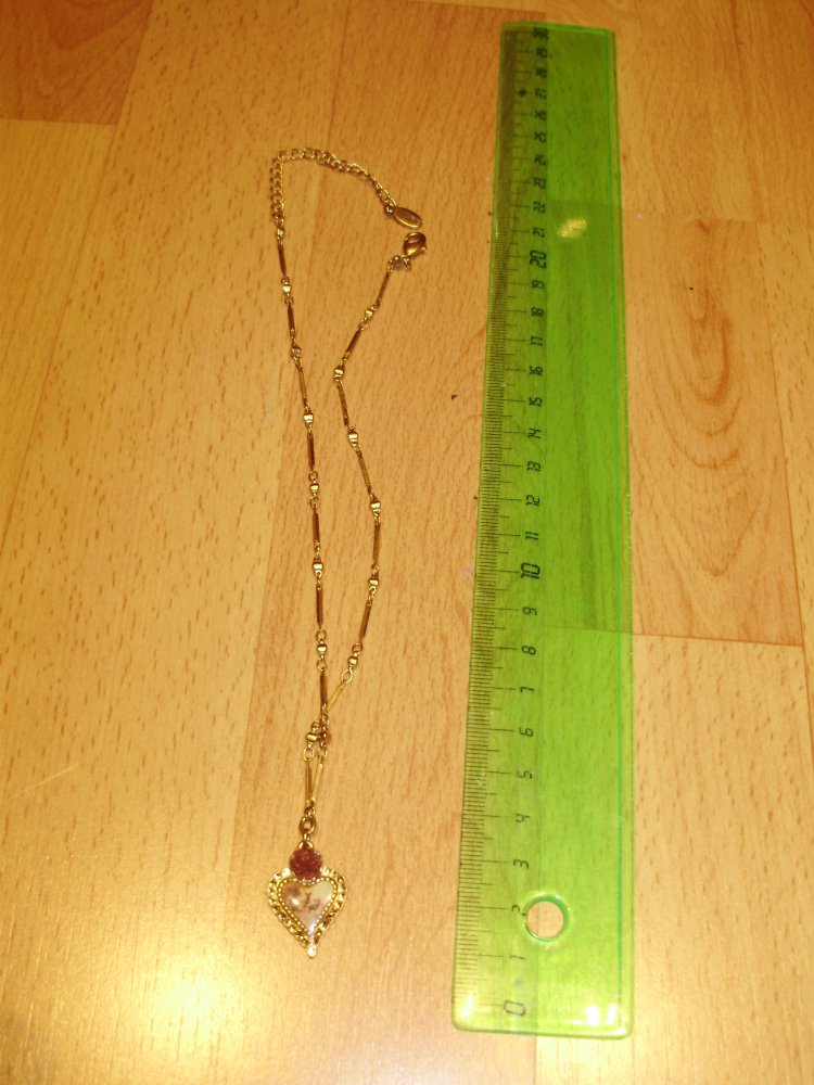 Pilgrim Kette golden Herzanhänger romantisch Rosa wie neu