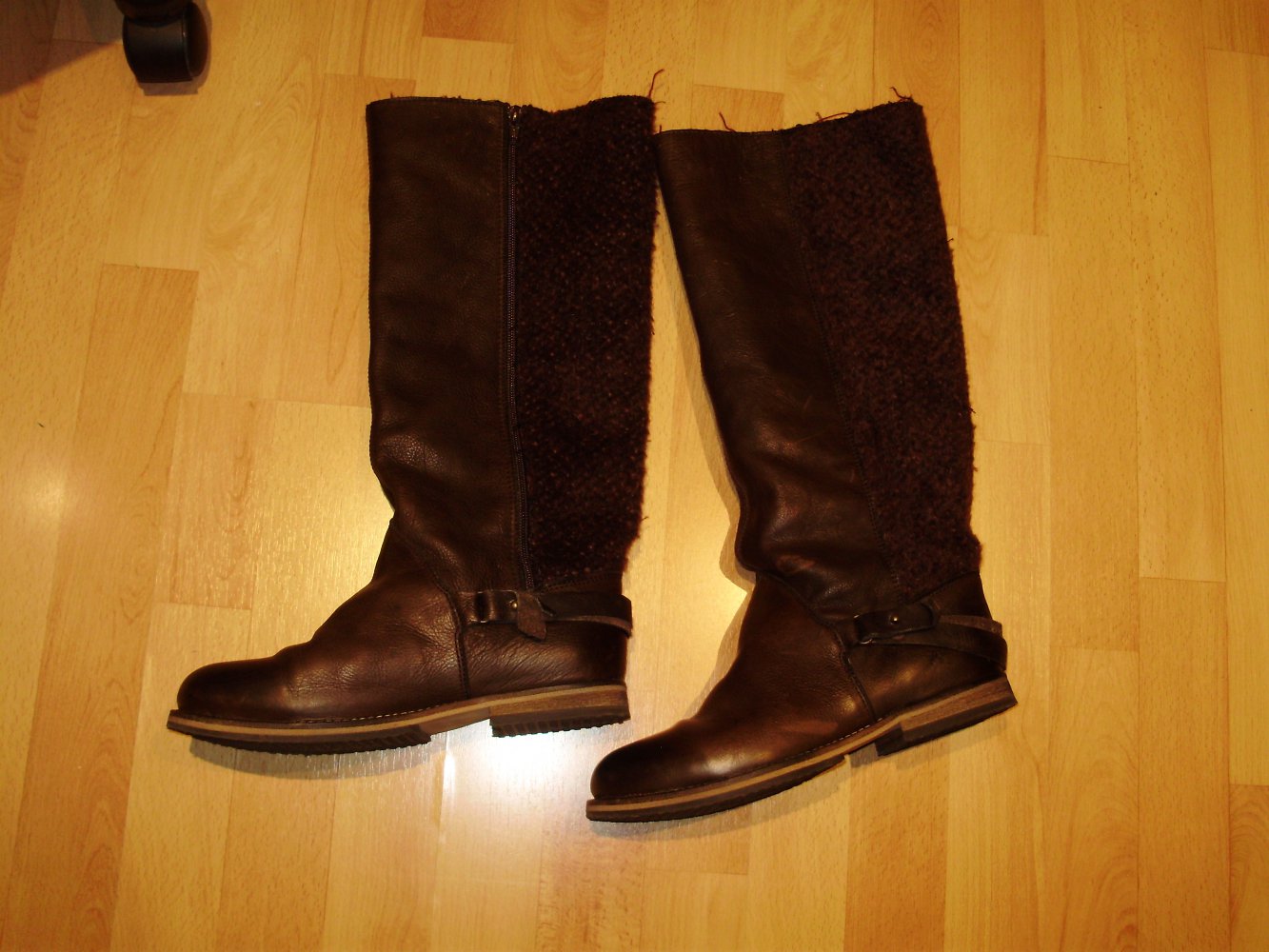 Aces London Stiefel braun rot Leder Filz ausgefallen wie neu Gr 40