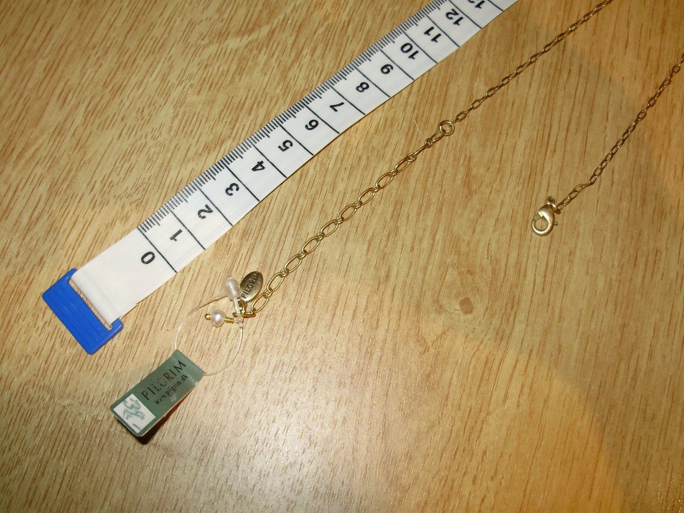 Pilgrim Kette golden Schmetterling groß + längleicher Perle NEU