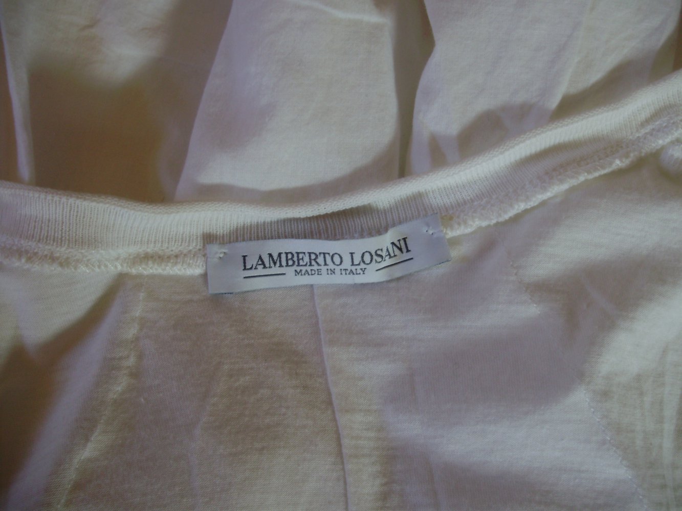 Lamberto Losani ausgefallenes Kleid weiß romantisch Baumwolle Gr M