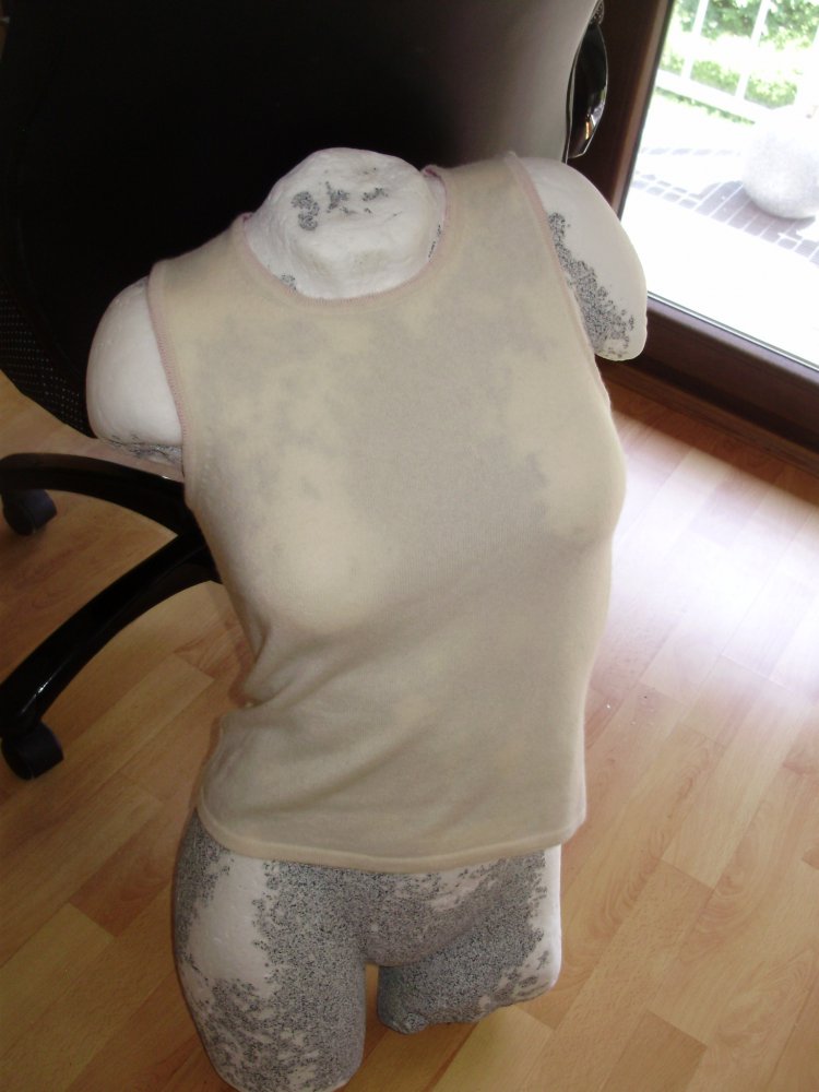 Maria di Ripabianca Pullover 100% Kaschmir ärmellos beige 36