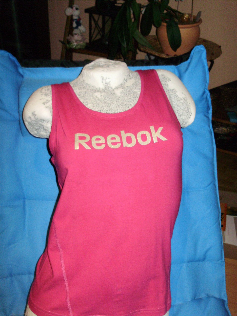Reebok Top pink Glitzer Label Print 38 M wie neu