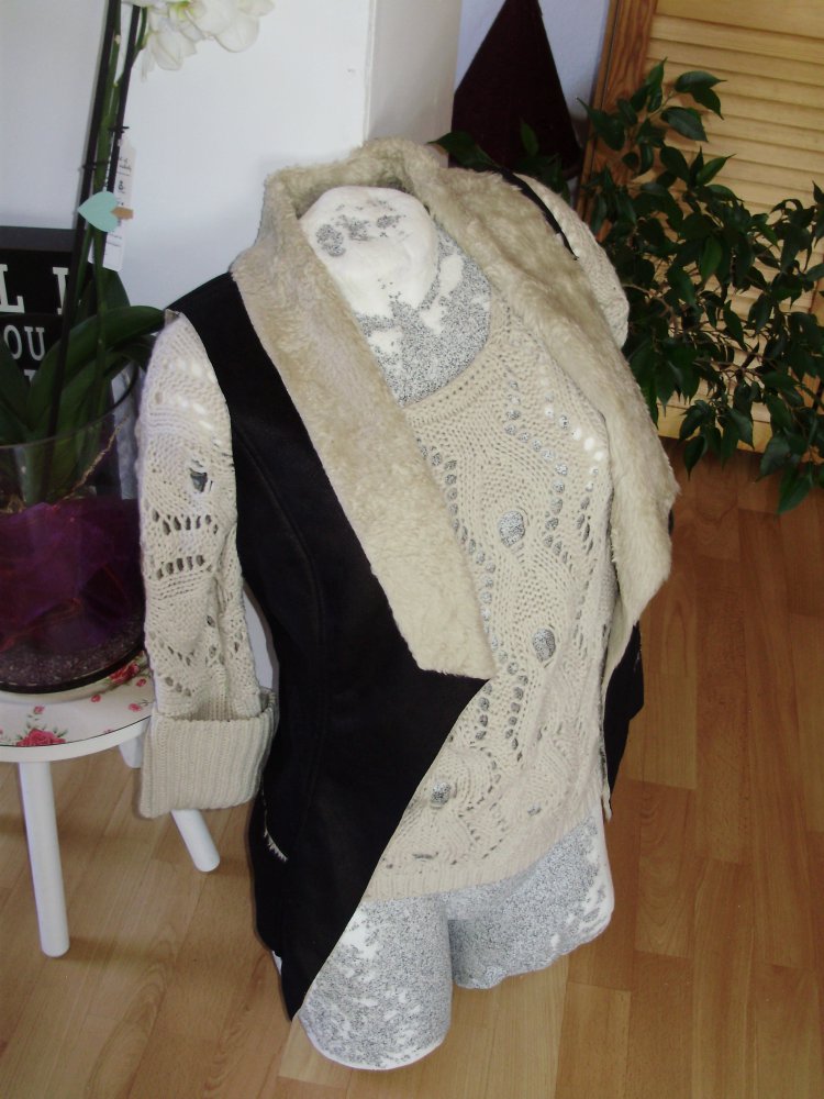 Street one Weste braun Lederimitat innen Fellimitat S