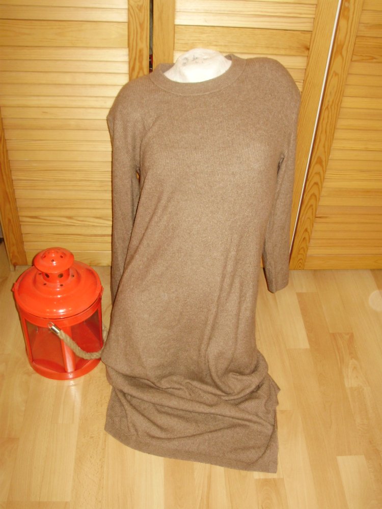 Street one Strick Kleid hellbraun lang 34 = S/M