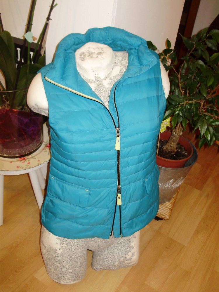 Street one Weste Steppweste Daunen  türkis gelb Gr 36