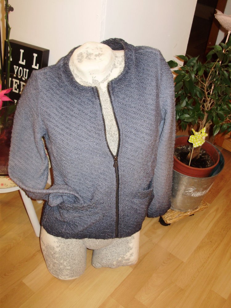 Street one Cardigan Blazer blau Reißverschluss 38