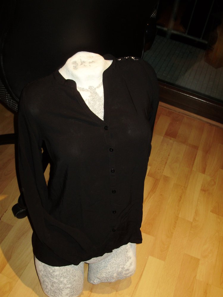 Soyaconcept Bluse schwarz LA Spitze S