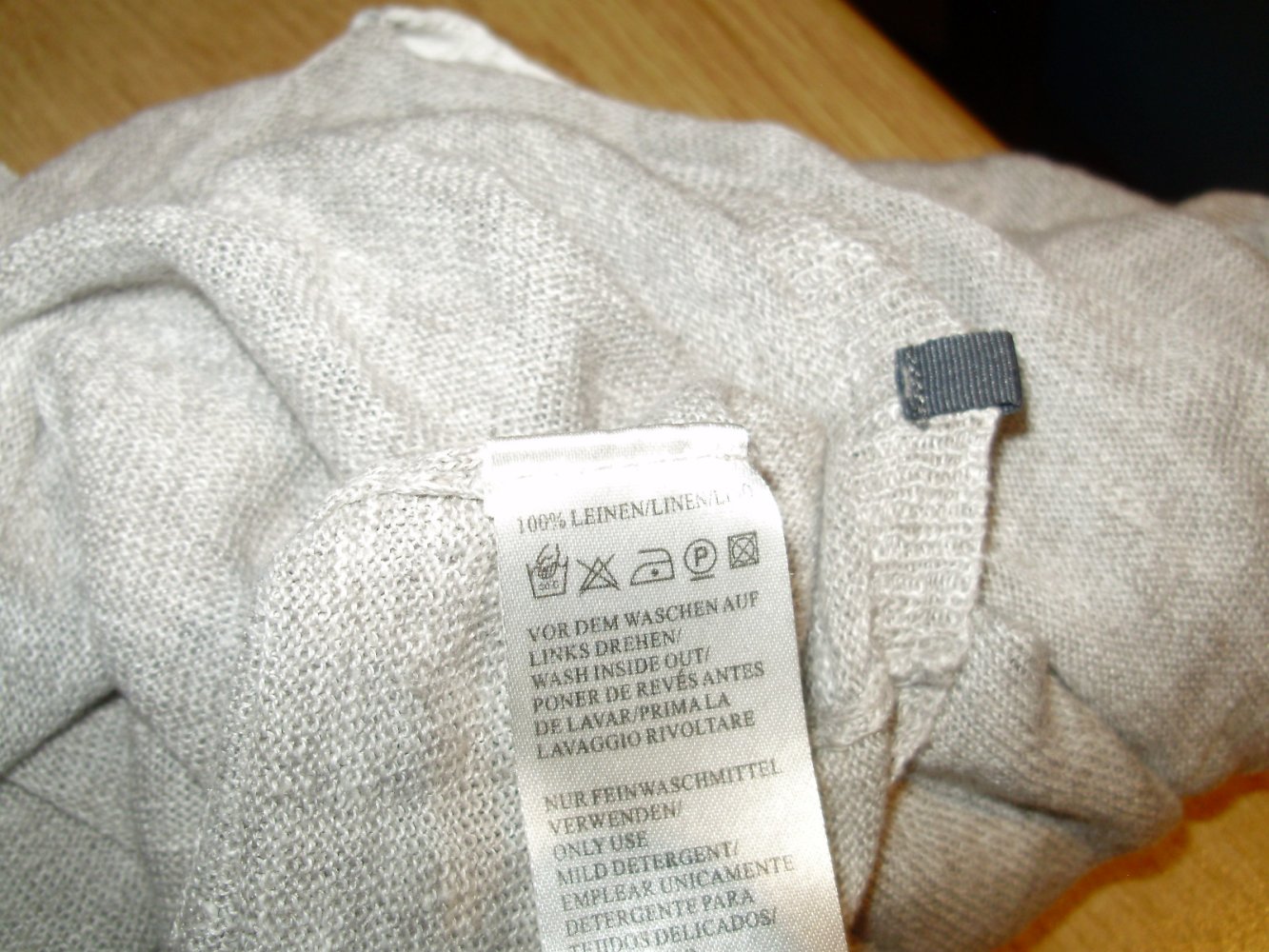 Marc O´Polo Feinstrick Pullover hellgrau Leinen M