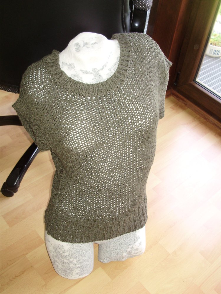 Hallhuber KA Pullover khaki Bändchen Gr XS = S