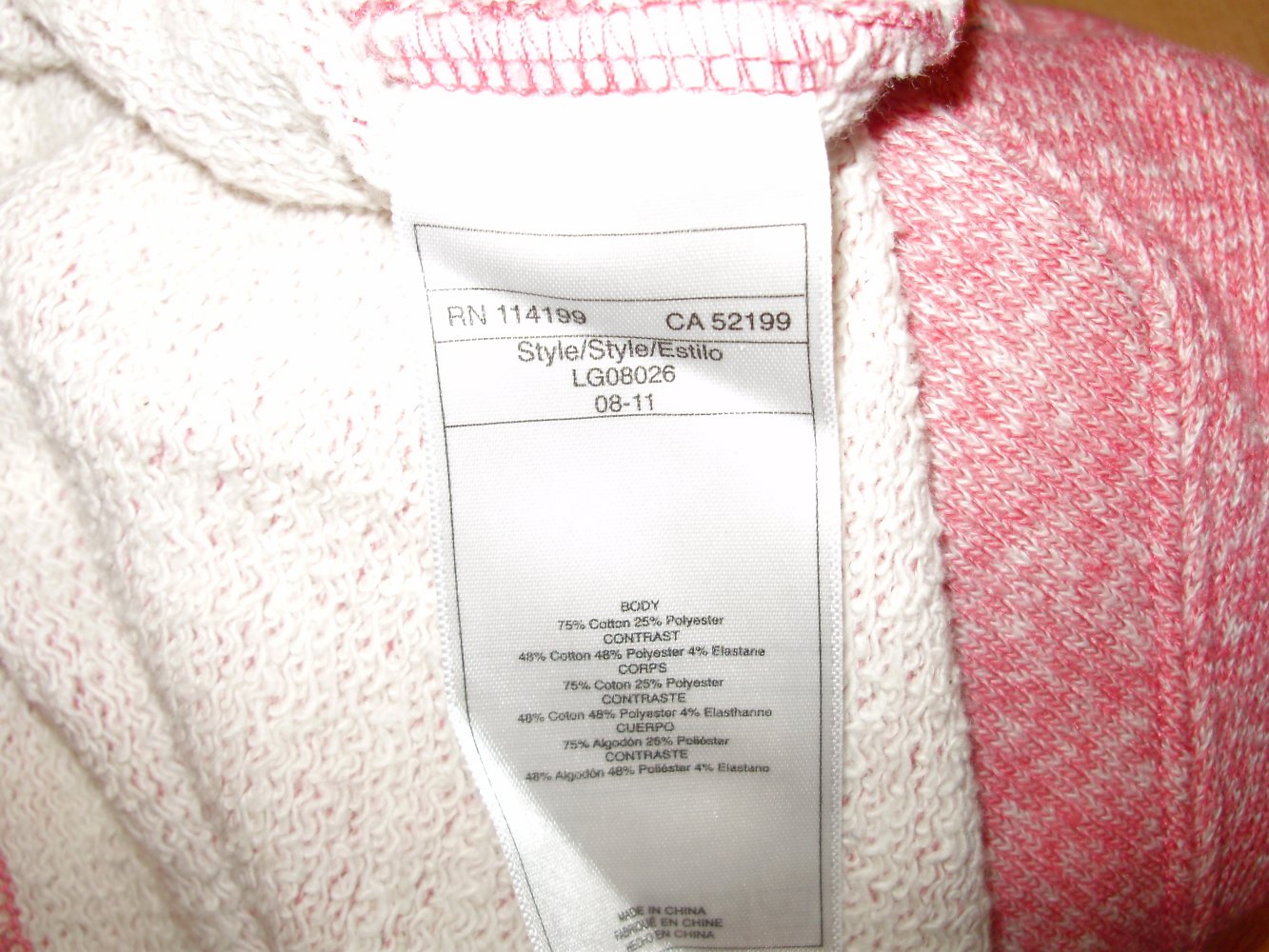 Quiksilver Sweat Vintage rot meliert Gr XS / S wie neu