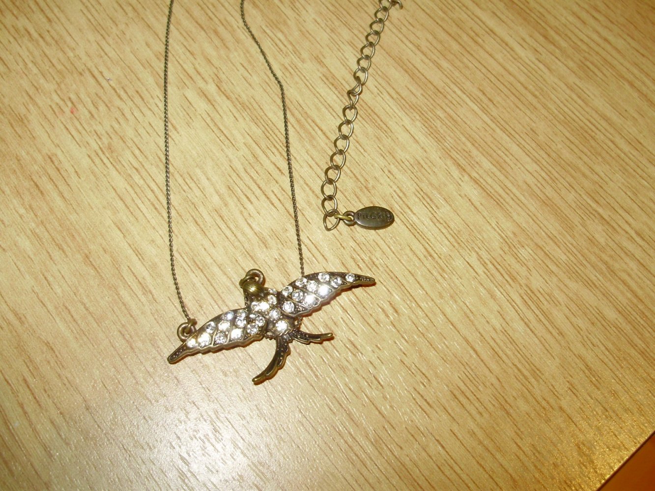 Pilgrim Kette bronze Schwalbe Glitzersteine