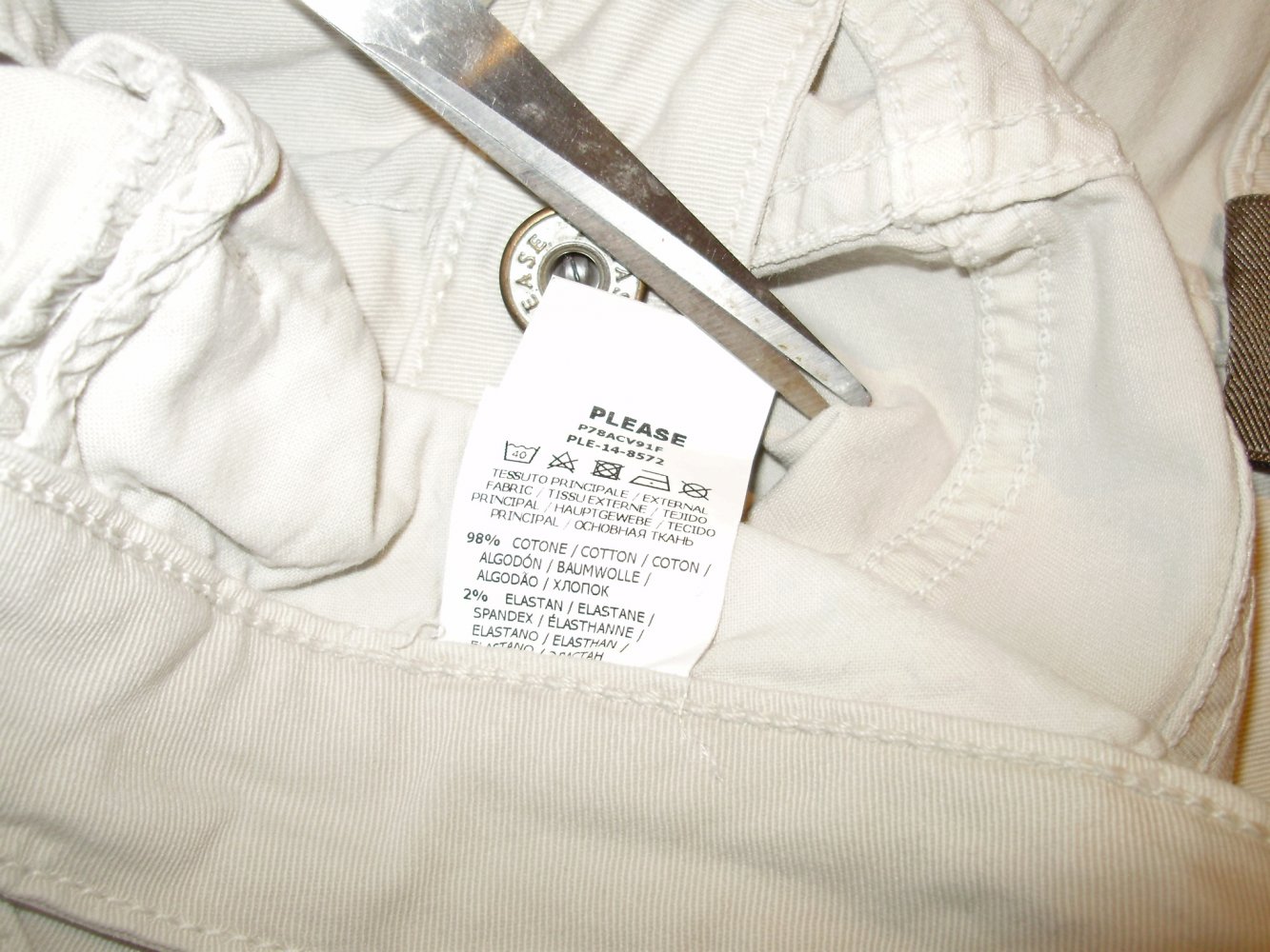 Please Hose lichtgrau XS = S