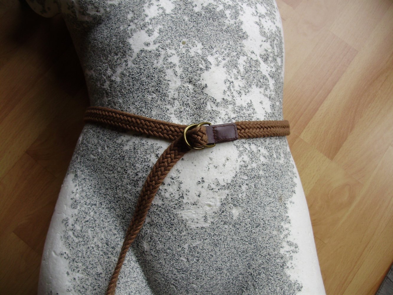 Gürtel Flecht braun schmal 104 cm