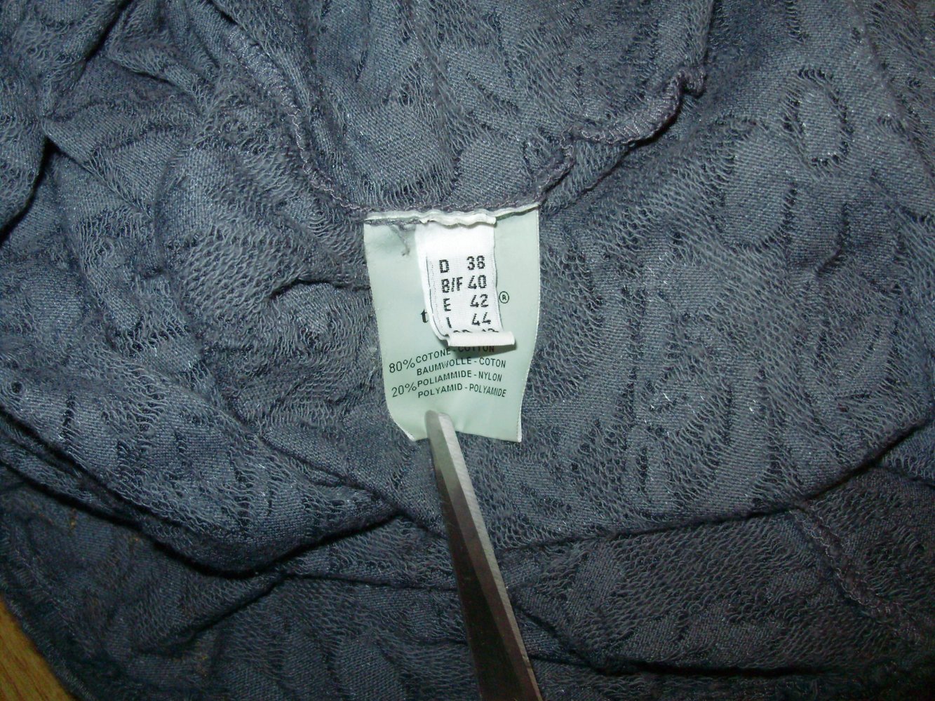 Tandem Kleid Spitze Langarm grau 38