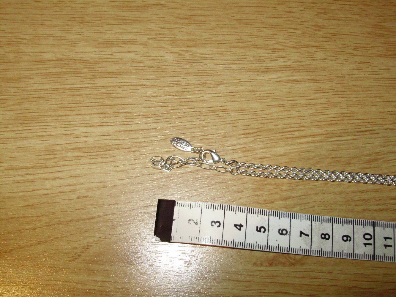 Pilgrim Kette lange stabile Kette silbern rosefarbene Kugel wie neu