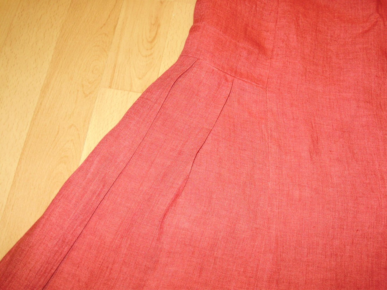 Hess natur 100% Leinen Rock rot gefüttert midi 36