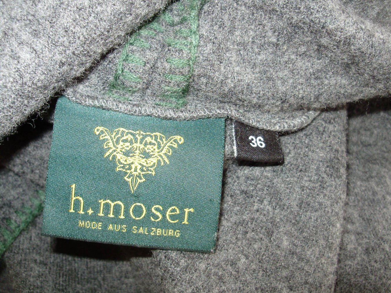 H. Moser Jacke grau 100% Wolle 36 M