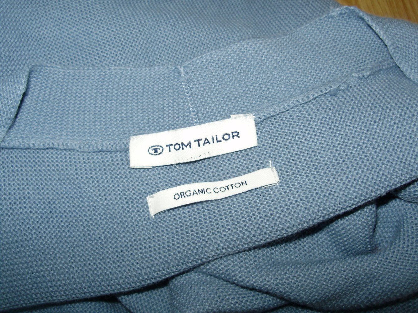 Tom Tailor Pullover leicht blau V-Ausschnitt organic BW Gr M