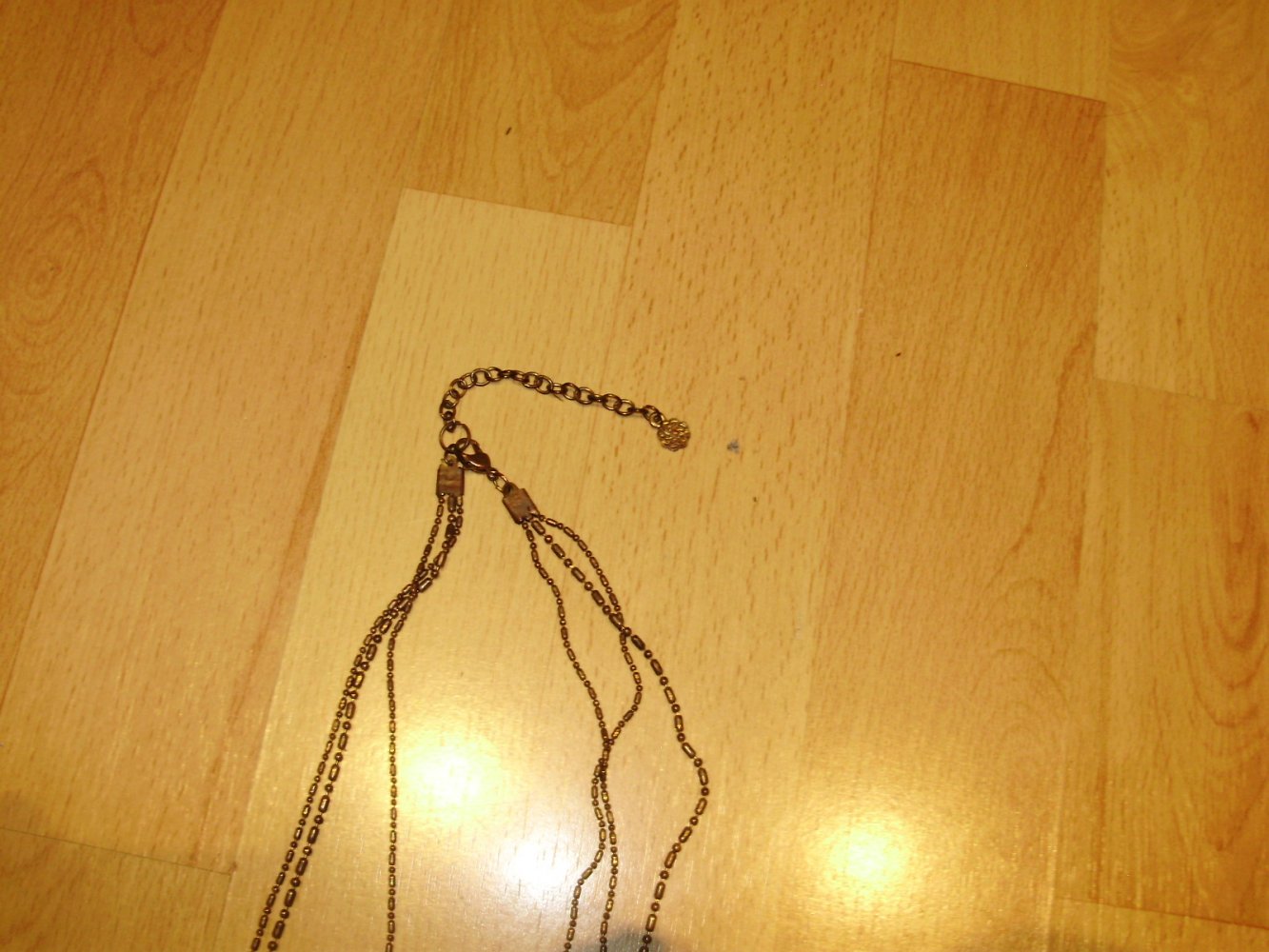 Kette dreireihig golden bunt NEU