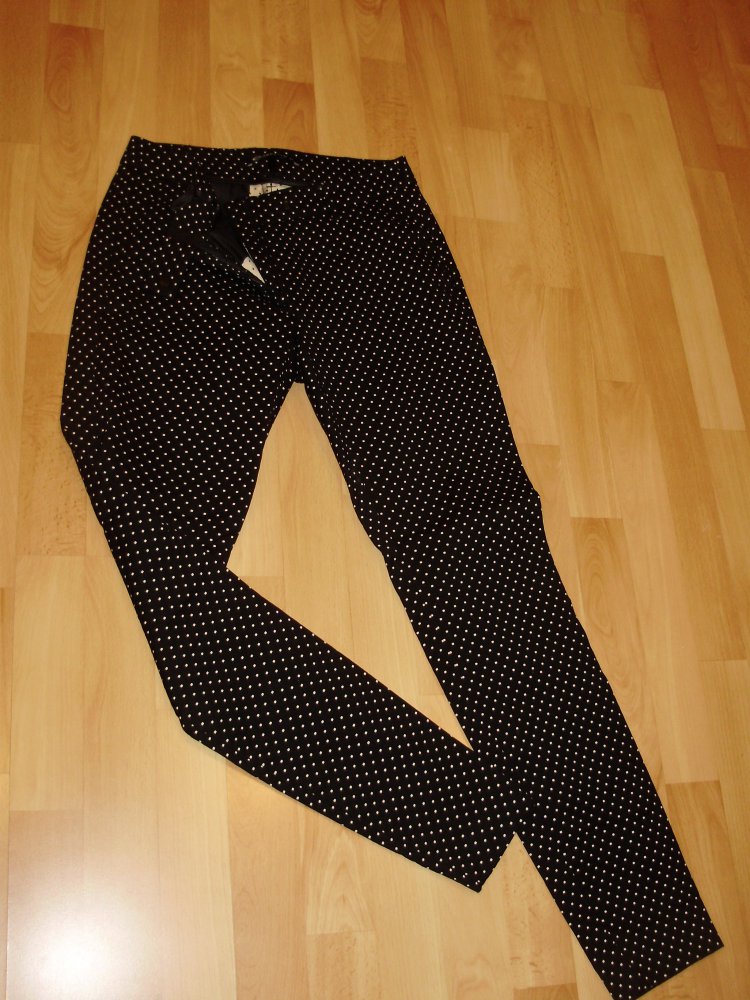 Expresso Hose schwarz mit weißen kleinen Karos Modell Hilda Gr 34 =S NEU
