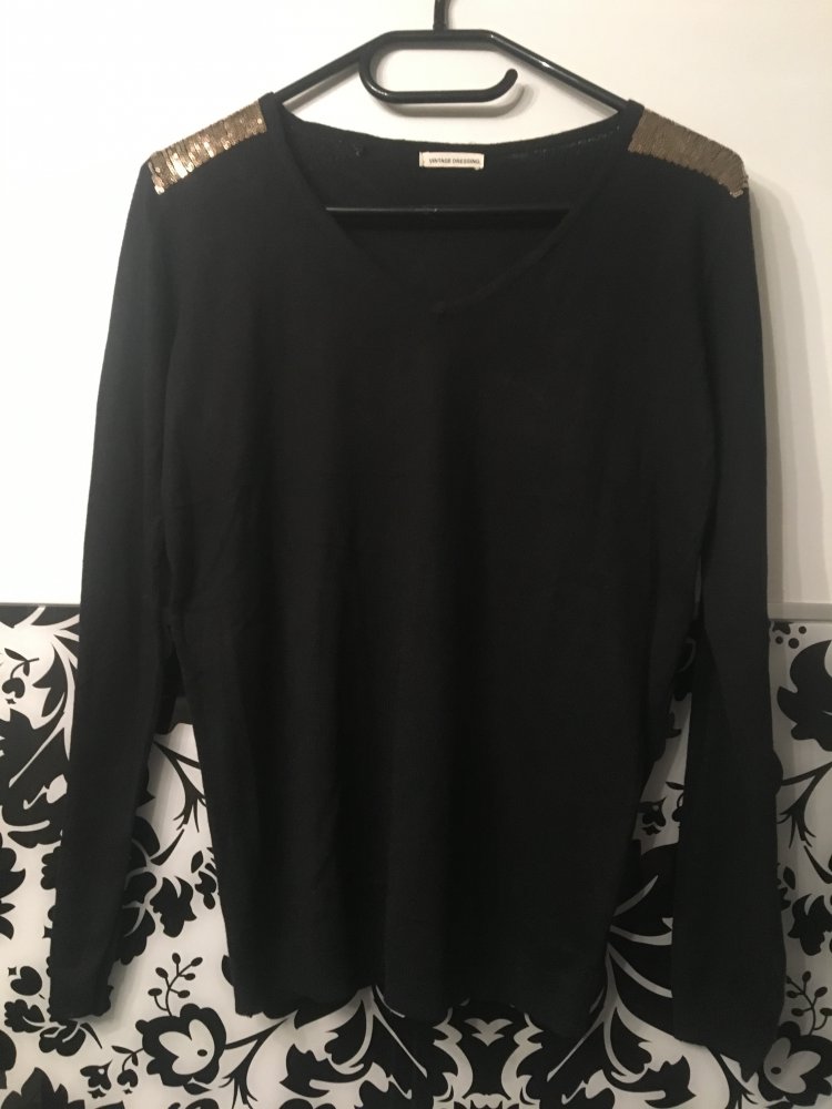 Schwarz/Goldener Pullover