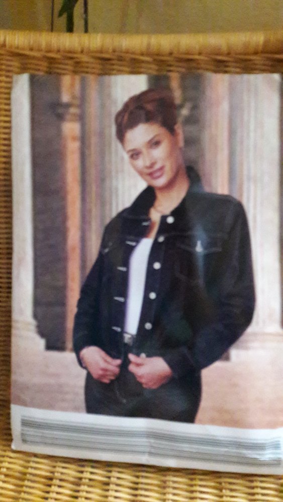 Schwarze Glitzer Jeans-Jacke  Gr. S