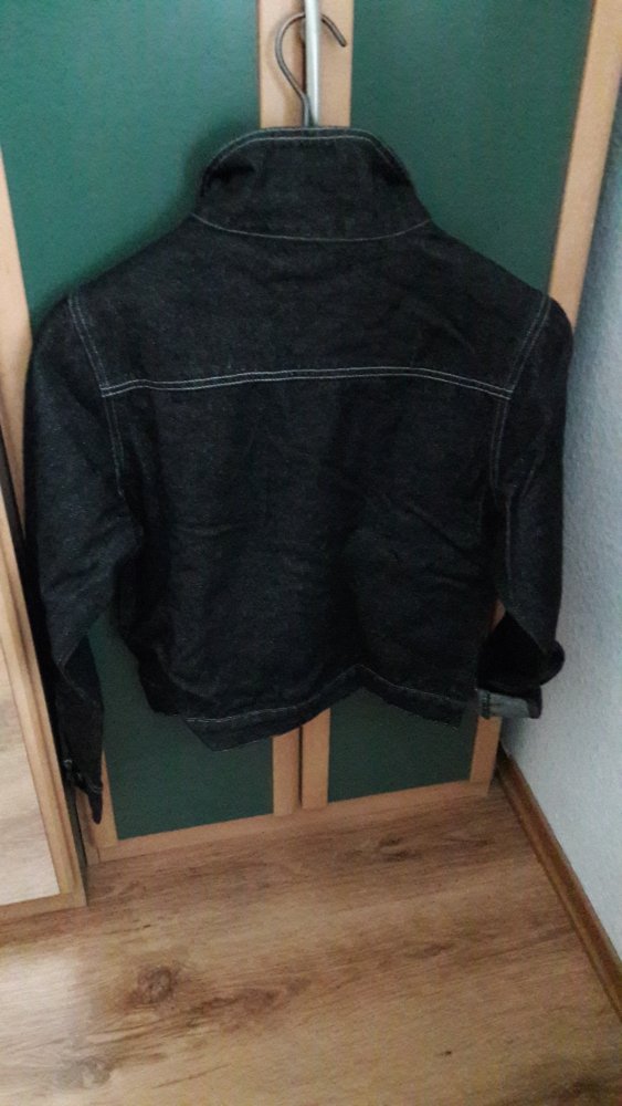 Schwarze Glitzer Jeans-Jacke  Gr. S
